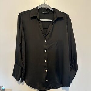 Zara Black Button Down Shirt